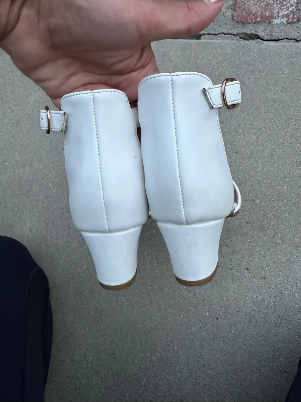 Laurmosa Girls' White Dress Heels with Ankle Strap Size 2